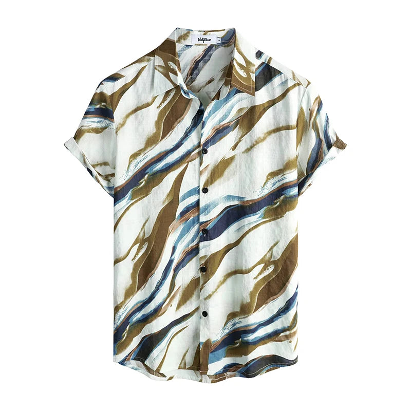 Vice City Hawaiian Shirt — Retro Tropical Print Shirt for Men