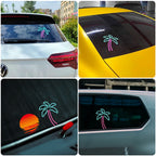 Vice City Neon Palm Tree Sticker Pack — Retro Car & Window Decals