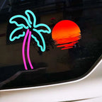 Vice City Neon Palm Tree Sticker Pack — Retro Car & Window Decals