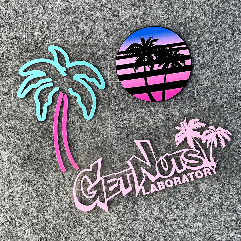 Vice City Neon Palm Tree Sticker Pack — Retro Car & Window Decals