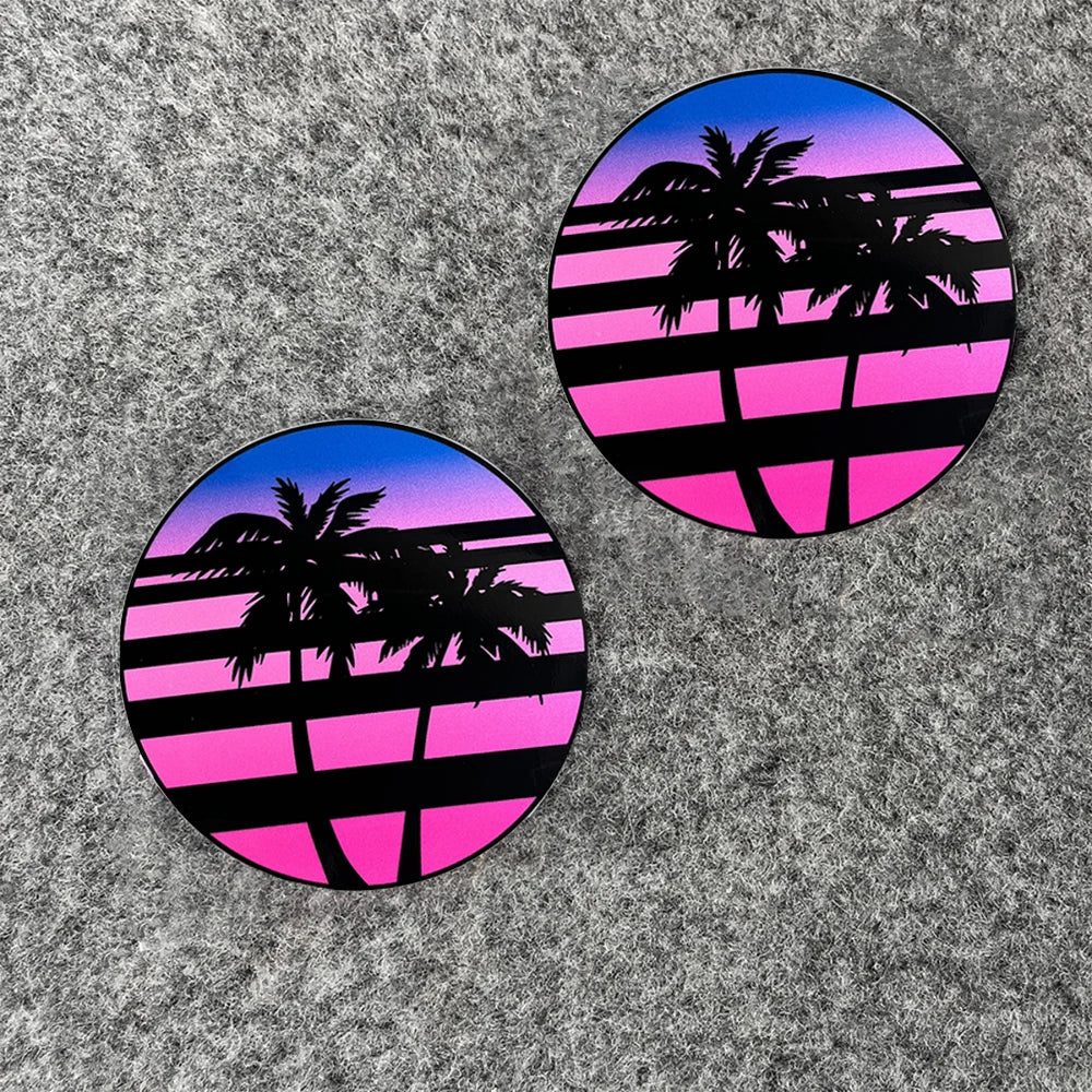 Vice City Neon Palm Tree Sticker Pack — Retro Car & Window Decals