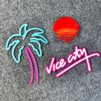 Vice City Neon Palm Tree Sticker Pack — Retro Car & Window Decals