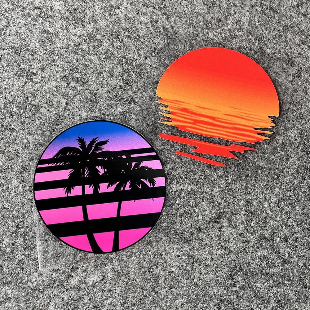 Vice City Neon Palm Tree Sticker Pack — Retro Car & Window Decals