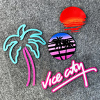 Vice City Neon Palm Tree Sticker Pack — Retro Car & Window Decals