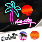 Vice City Neon Palm Tree Sticker Pack — Retro Car & Window Decals