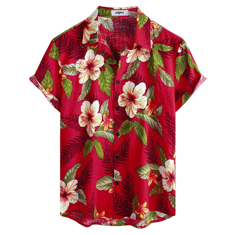 Vice City Hawaiian Shirt — Retro Tropical Print Shirt for Men