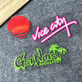 Vice City Neon Palm Tree Sticker Pack — Retro Car & Window Decals