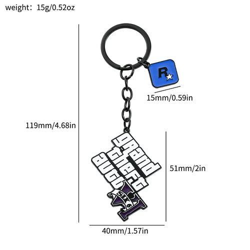 Vice City Metal Keychain Gaming Logo