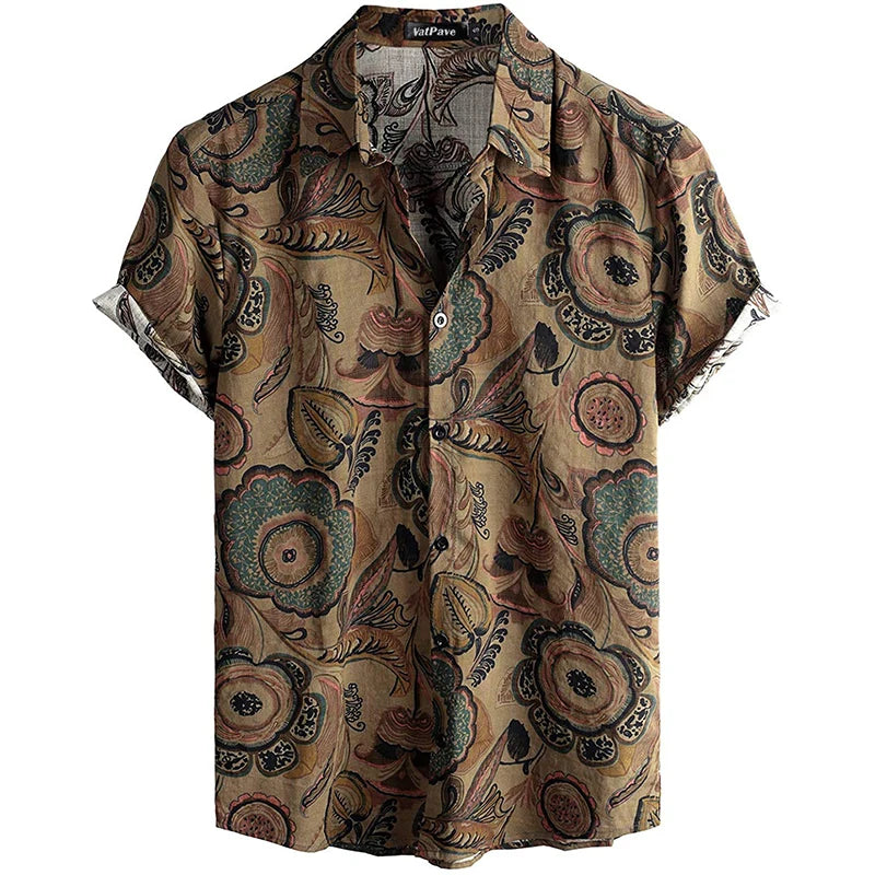 Vice City Hawaiian Shirt — Retro Tropical Print Shirt for Men