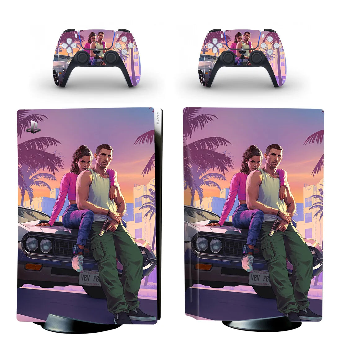 Vice City PS5 Skin — Console & Controller Decal Cover