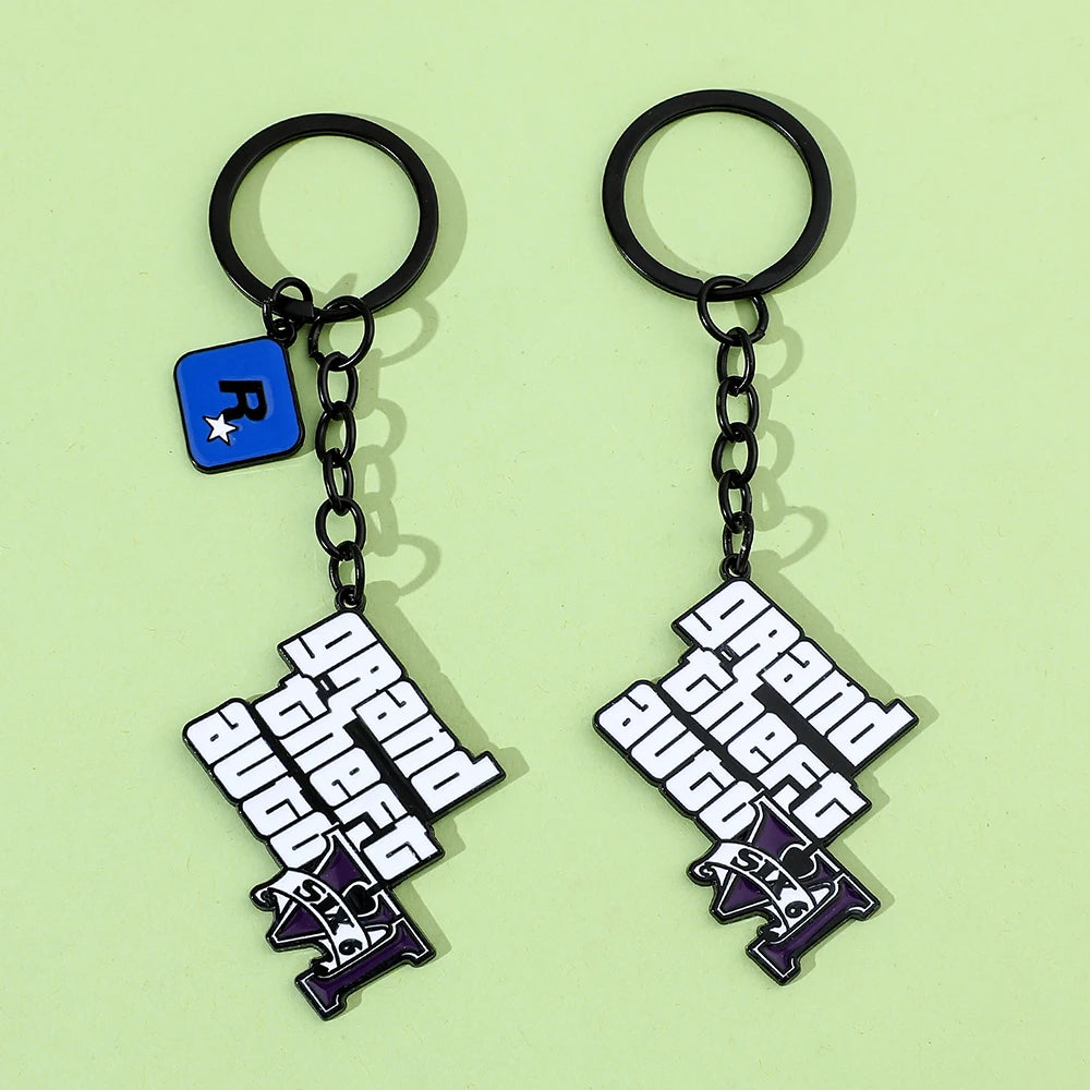 Vice City Metal Keychain Gaming Logo