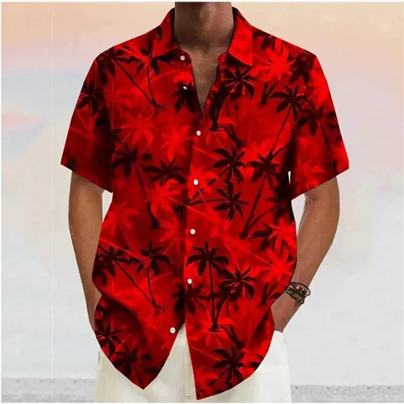 Vice City Palm Print Shirt — Coconut Tree Button-Down for Men